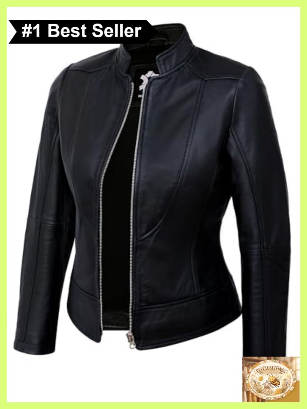 Real Lambskin Leather Jacket Womens Cafe Racer Biker Moto Zip Quilted